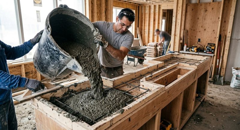Poured Countertop Installation in Napa, CA